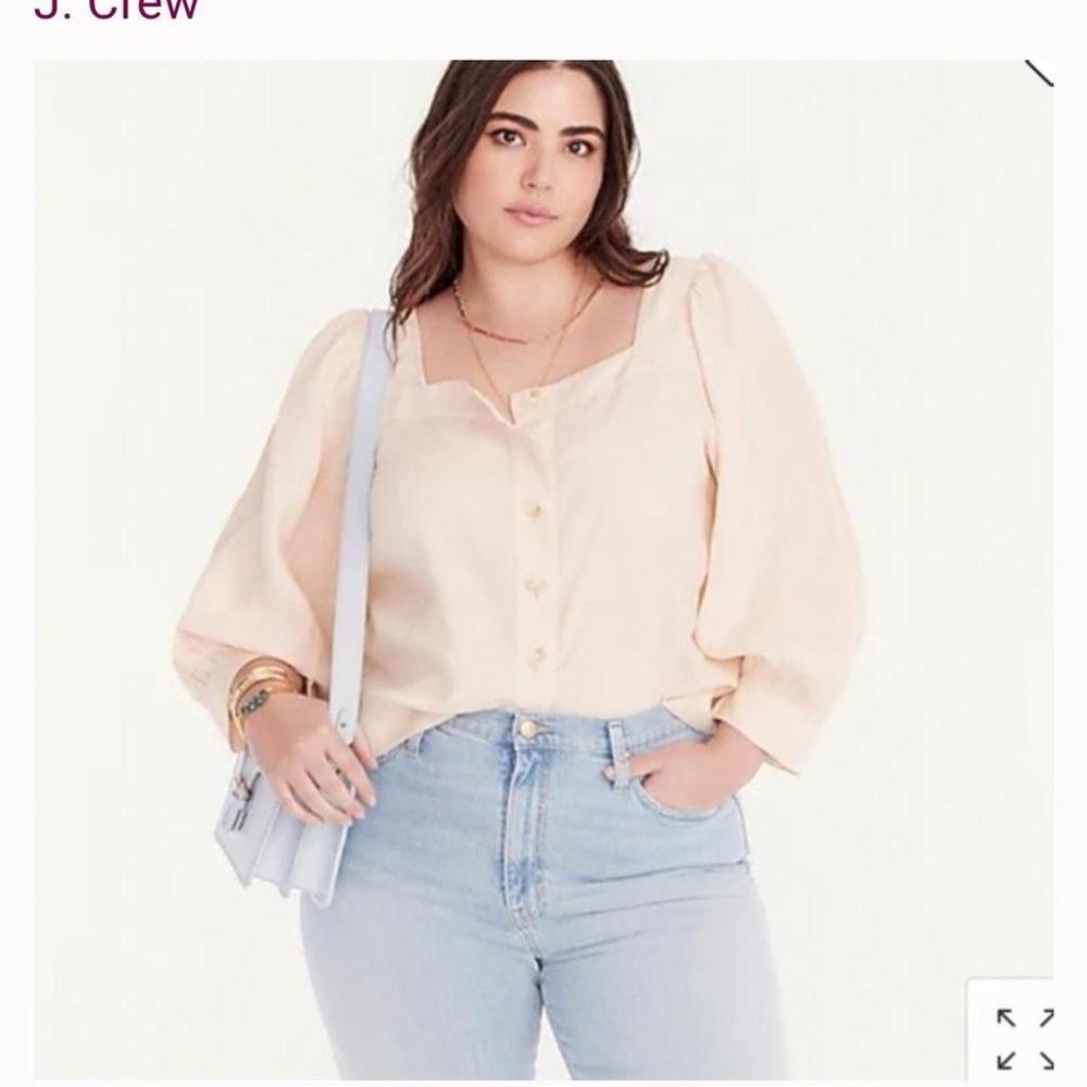 J. Crew Linen Square Neck Top